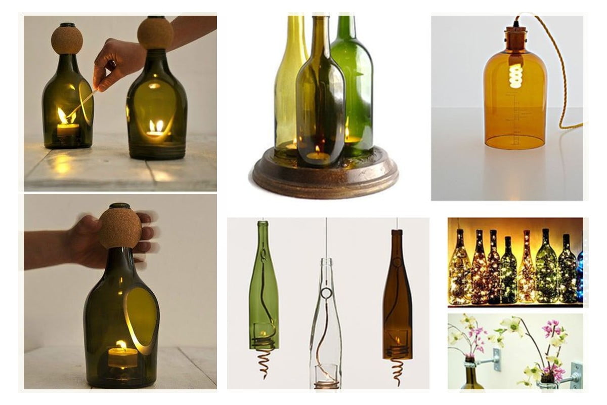 ecco 20 idee su come realizzare dei paralumi e lanterne riciclando bottiglie di vetro paralumi e lanterne riciclando bottiglie di vetro