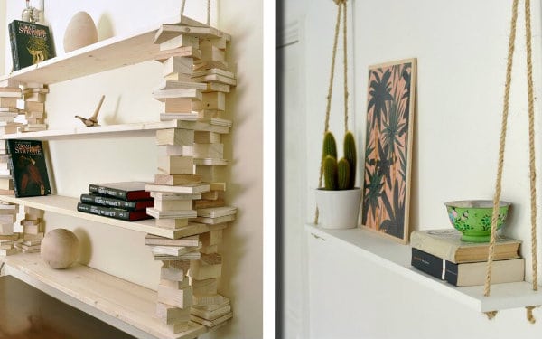 20 idee per mensole geniali e originali semplicissime da fare e di grande arredo!