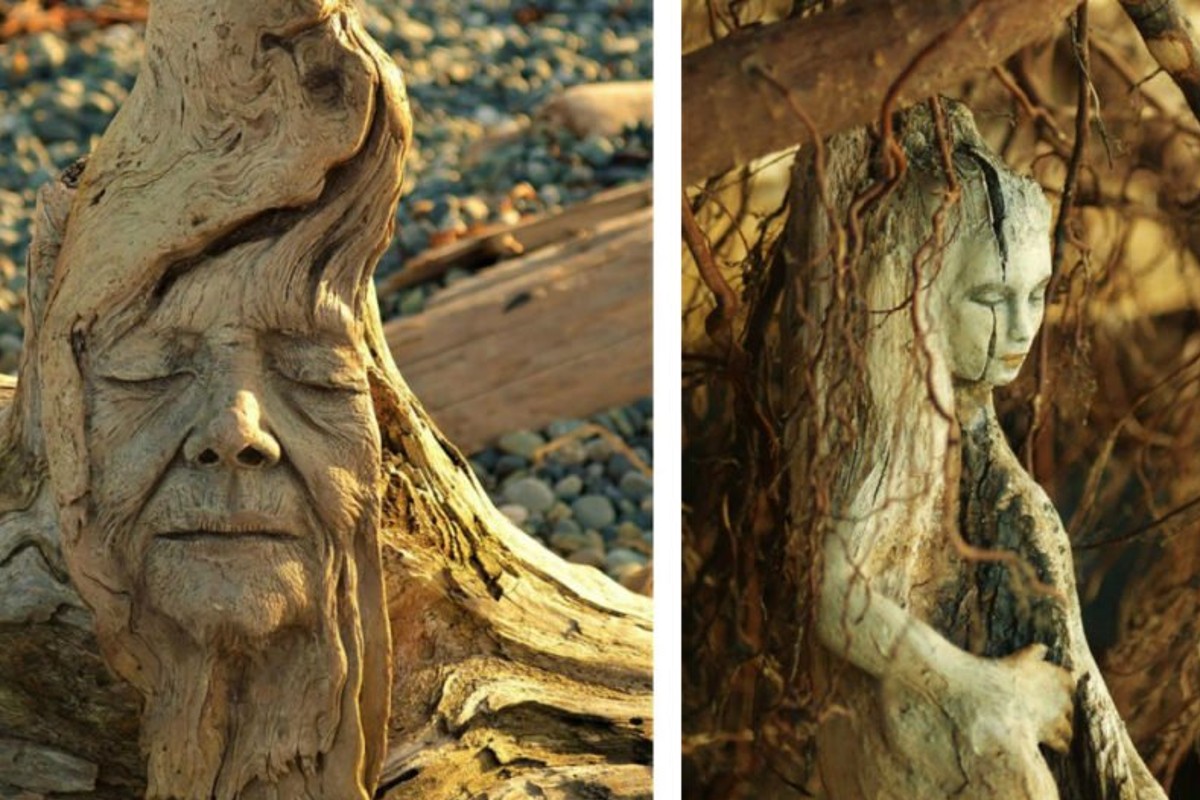 debra bernier e le sue sculture tronchi