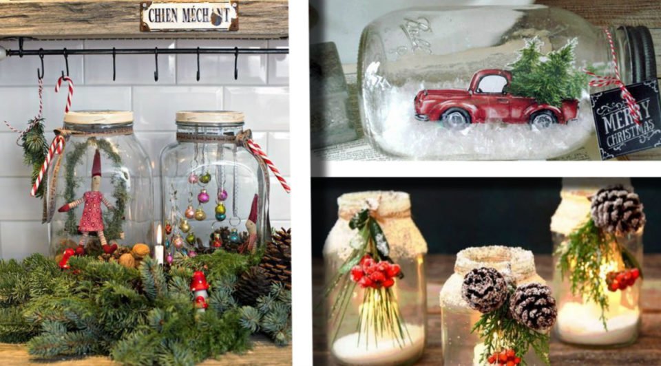 Decorazioni Natalizie Riciclando Barattoli di Vetro. 21 idee strepitose!