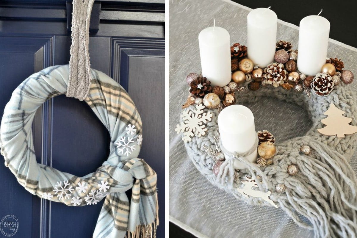 decorazioni natale di riciclo 20 riciclo sciarpe natale