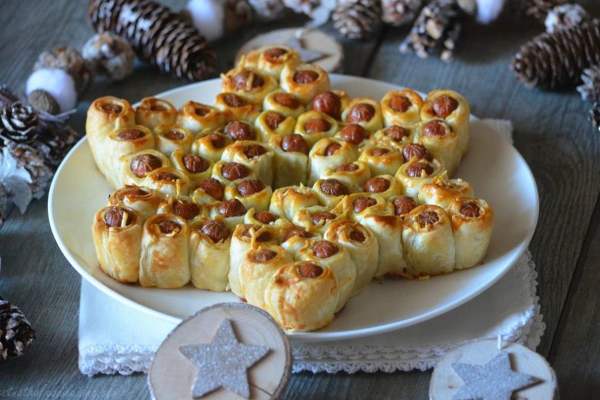 antipasti super veloci stella di Antipasto di natale stella di wrustel