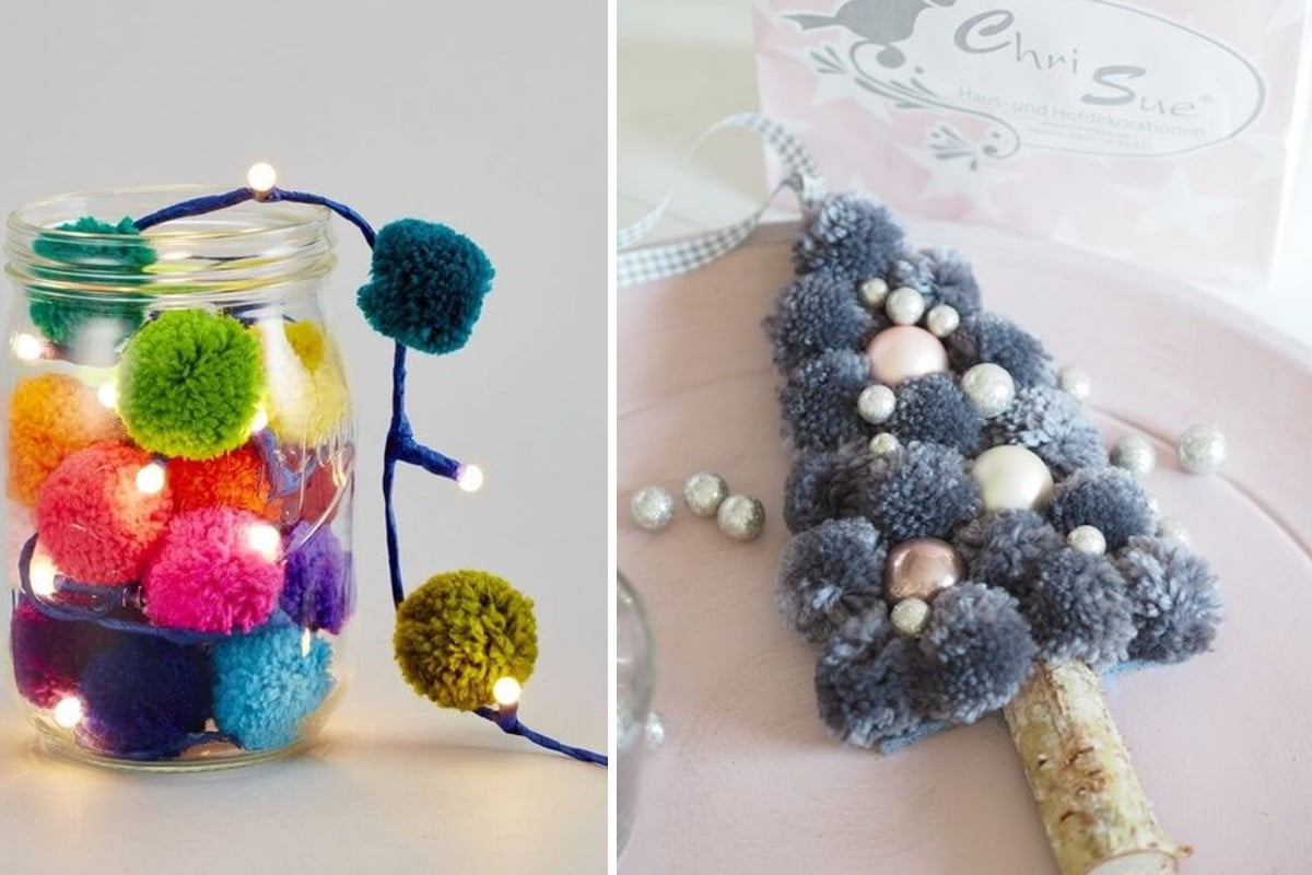 decorazioni di natale 20 idee riciclo pon pon natale