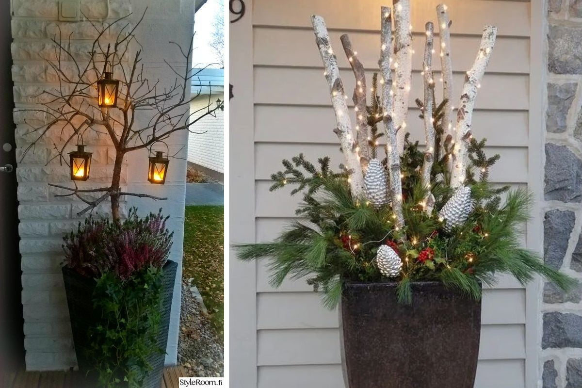 decorazioni per esterni con rami decorazioni natale per esterni