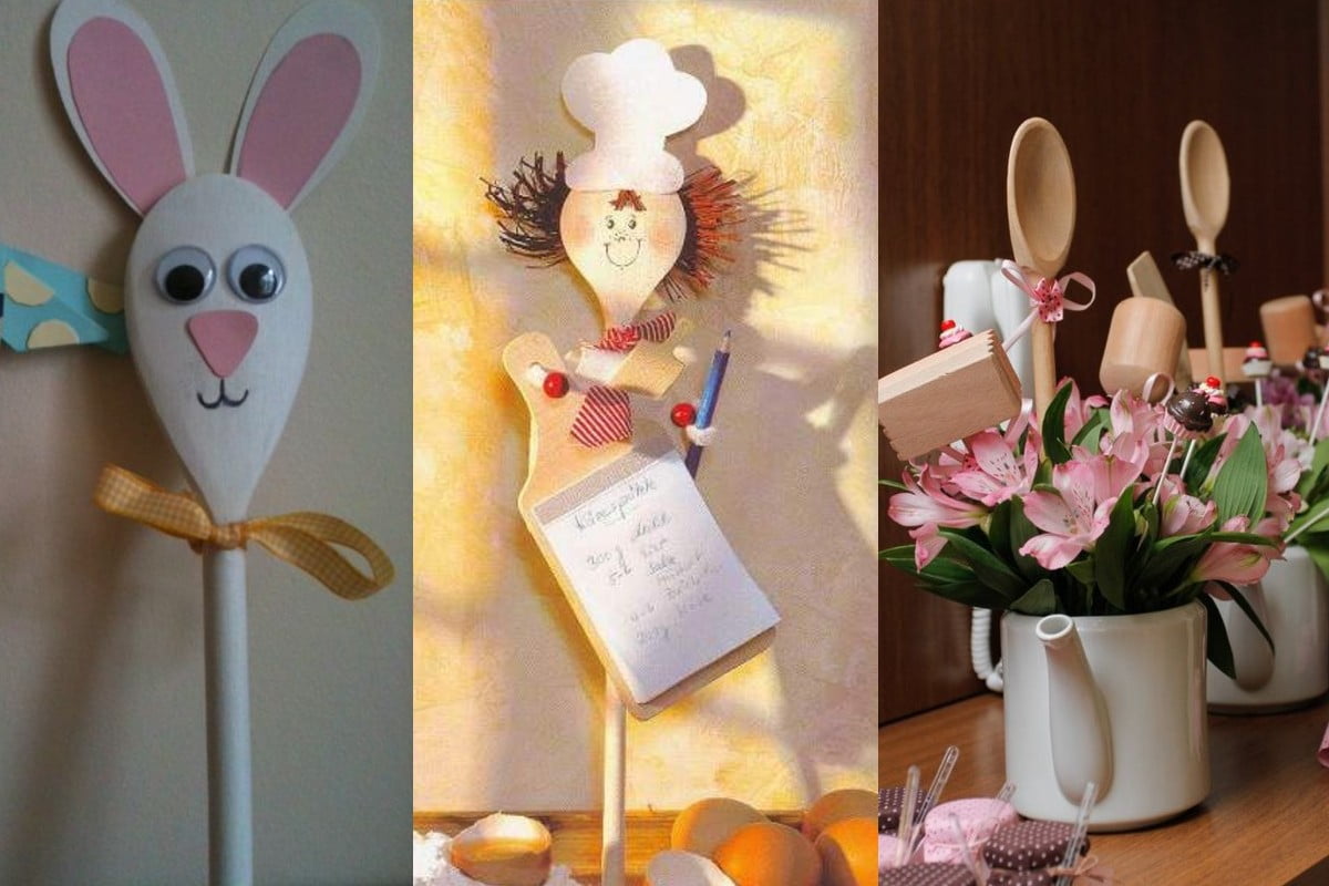 piu di 20 lavoretti da lavoretti con mestoli di legno