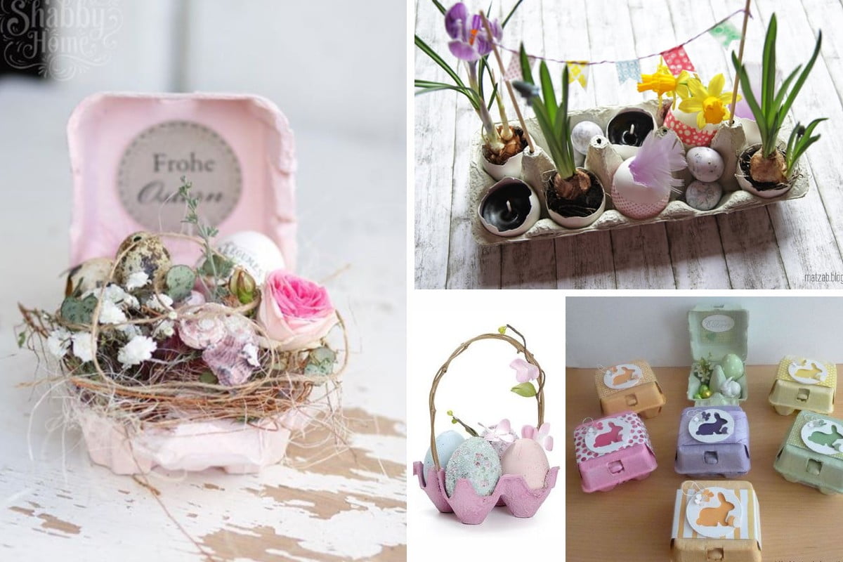 pasqua shabby chic ecco come riciclo creativo cartoni uova pasqua