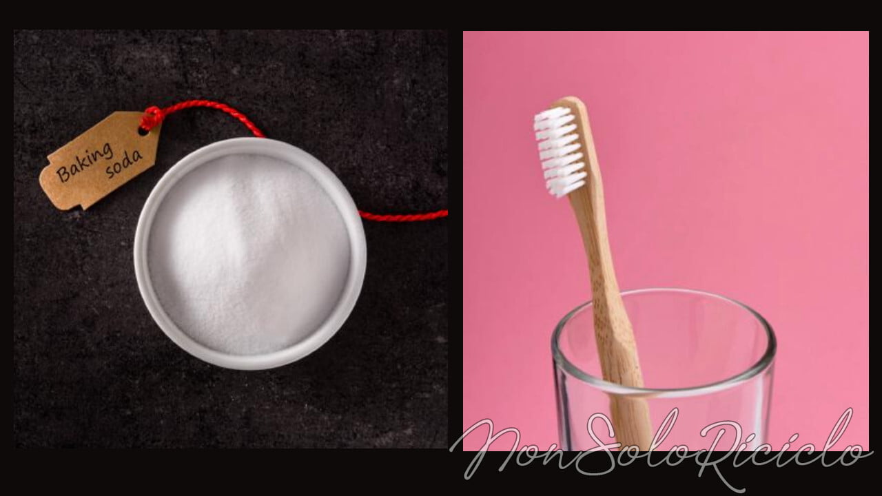 spazzolino e bicarbonato