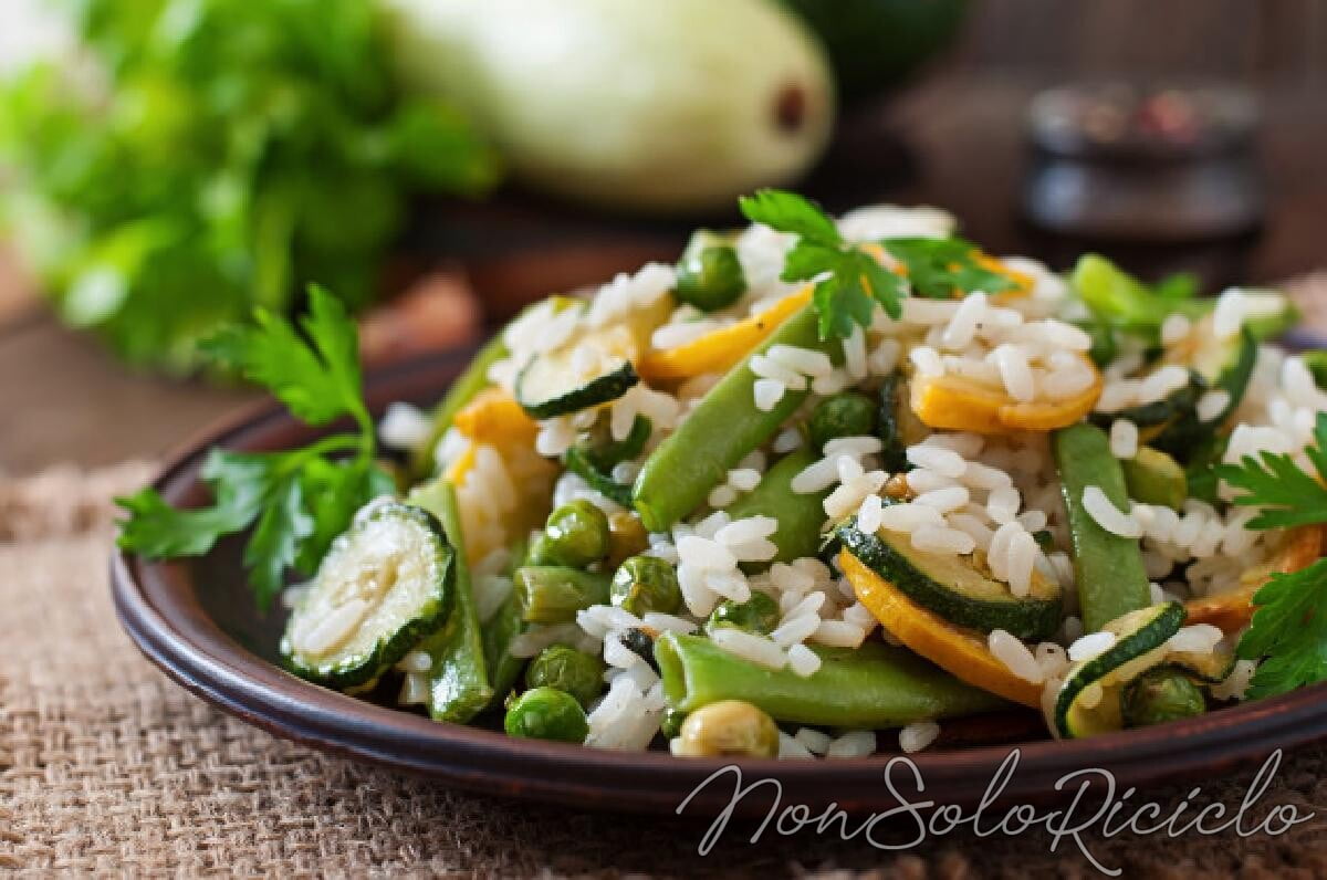 risotto asparagi zucchine e piselli