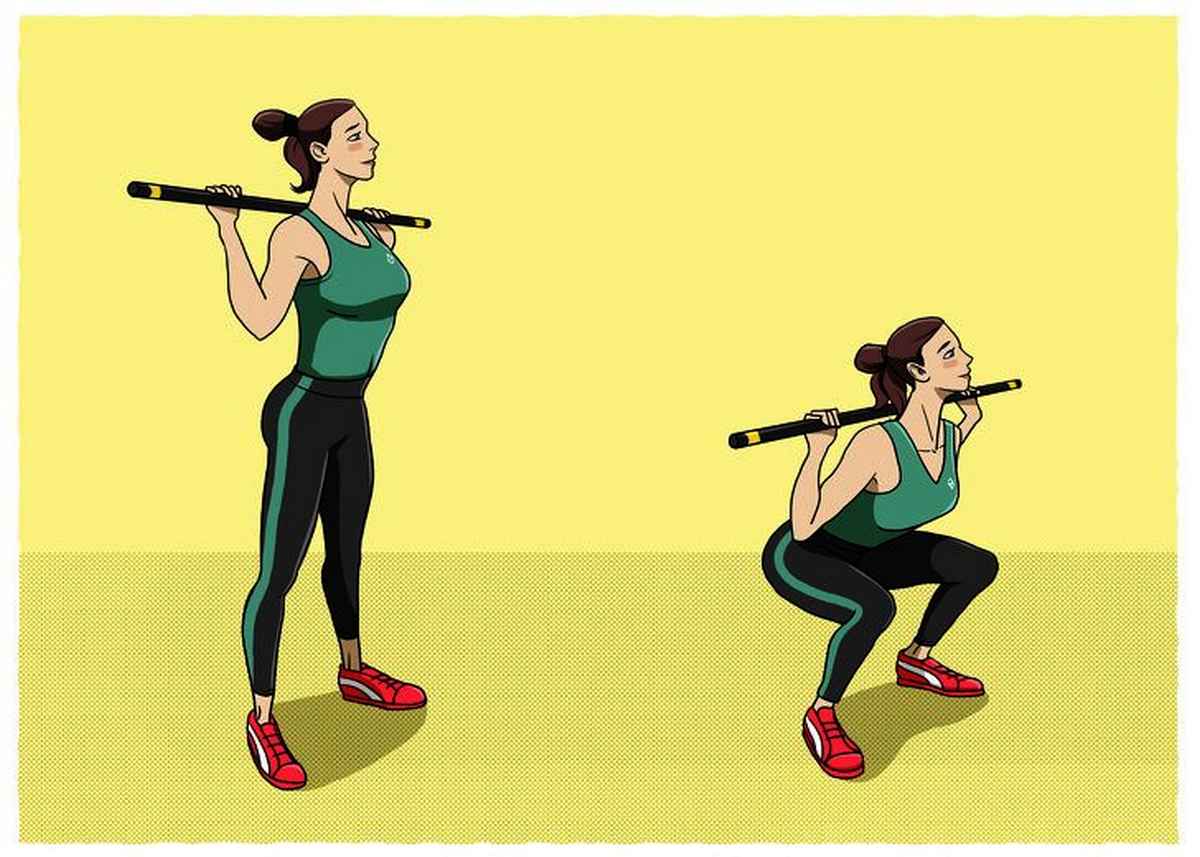 esercizi con un manico di scopa