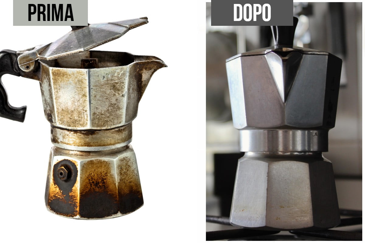 pulire correttamente la moka tutti moka