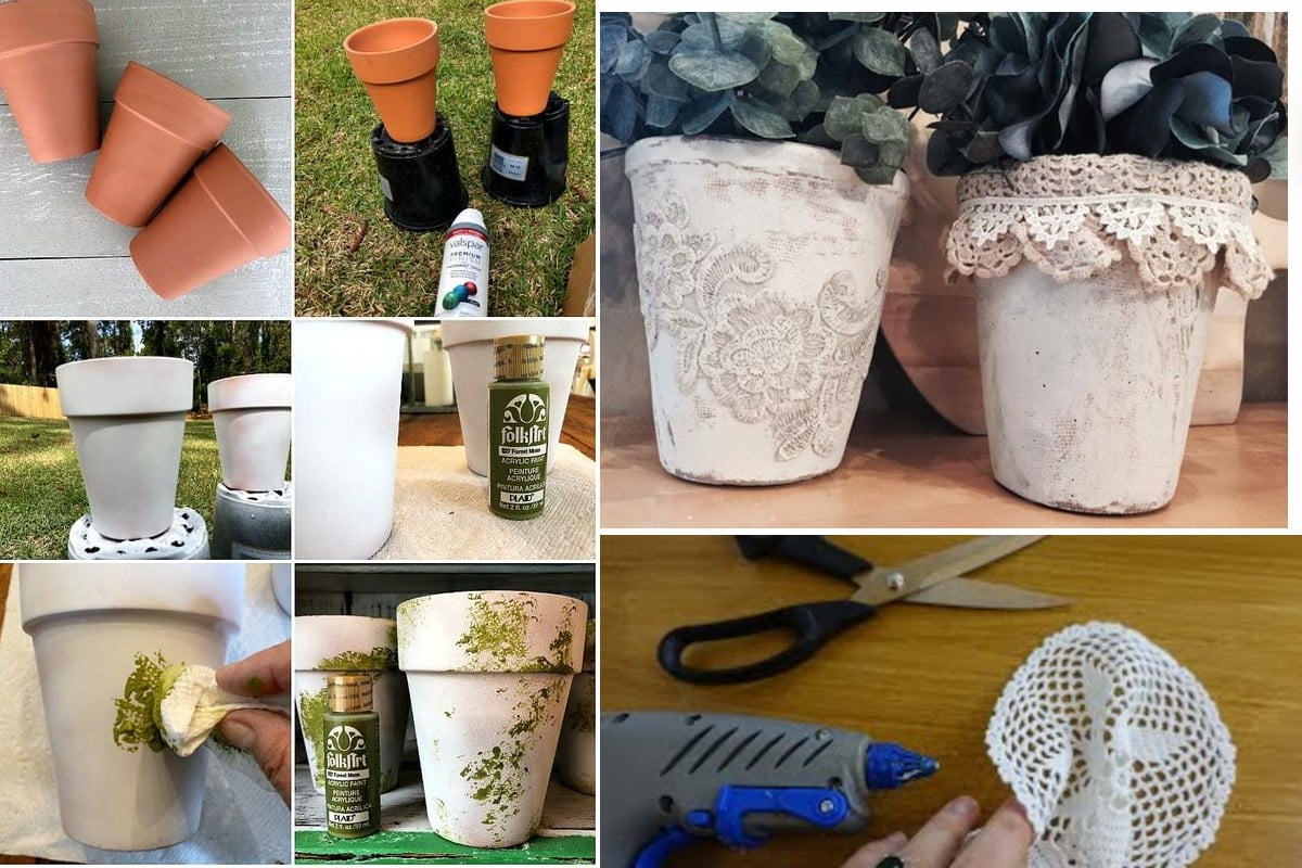 vaso fiori in stile shabby vasi coccio shabby chic