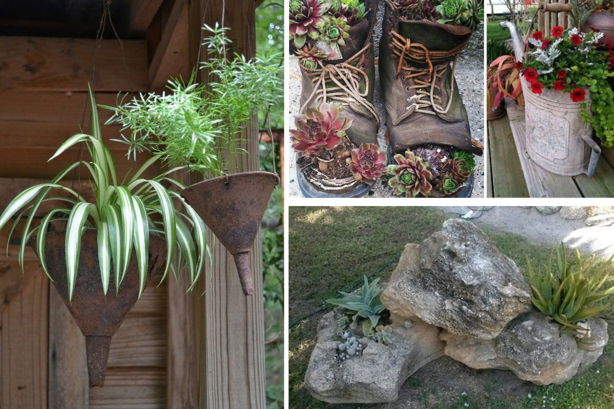 decorare giardino con riciclo creativo vasi a costo 0