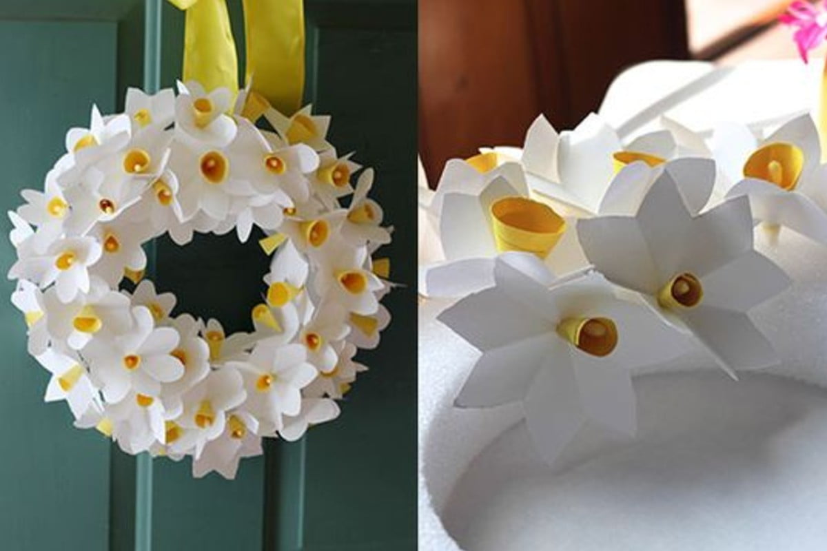 ghirlande di primavera realizzate con ghirlande di carta fai da te