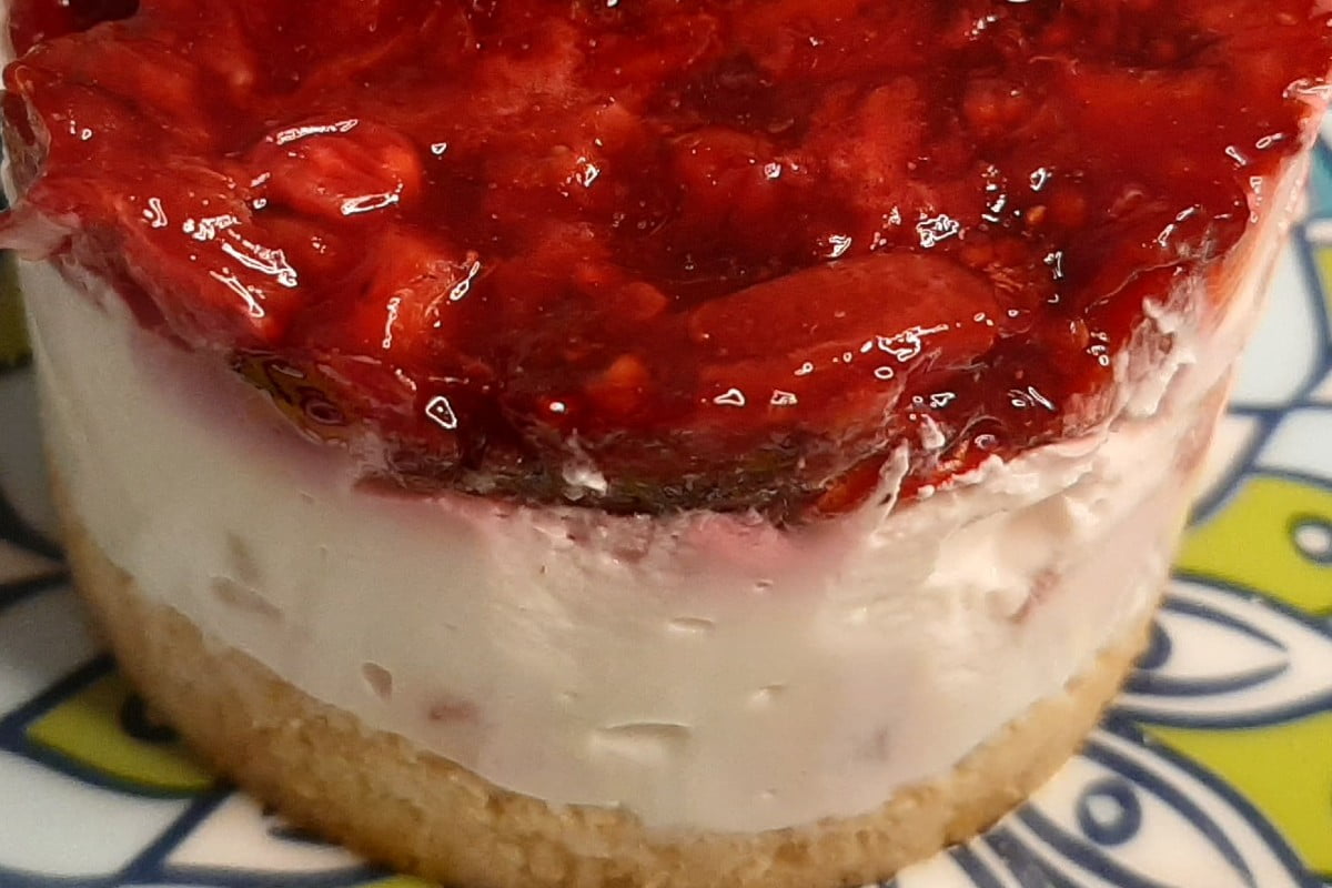 la cheesecake super dietetica piu cheescake fragole