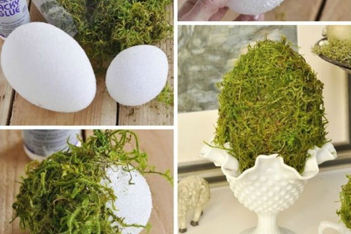 uova di pasqua realizzate con uova di pasqua con muschio