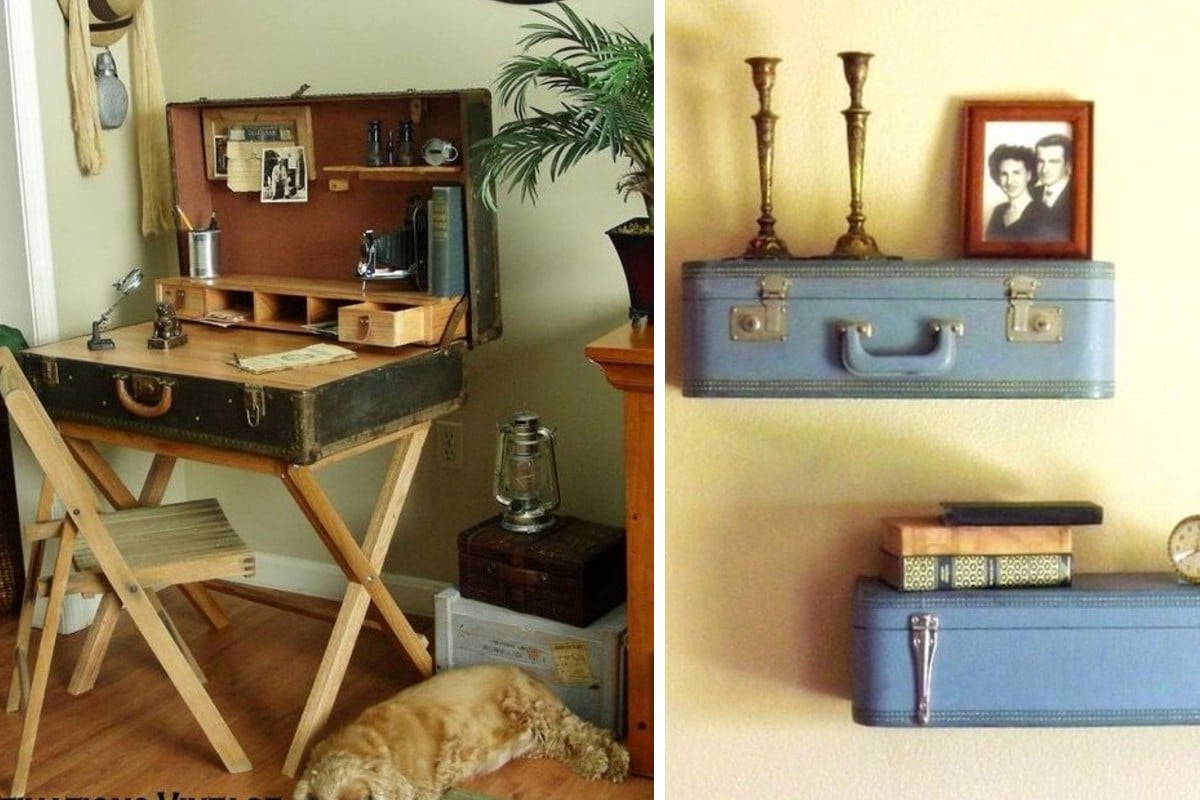 idee riciclo creativo valigie vintage riciclo vecchie valigie