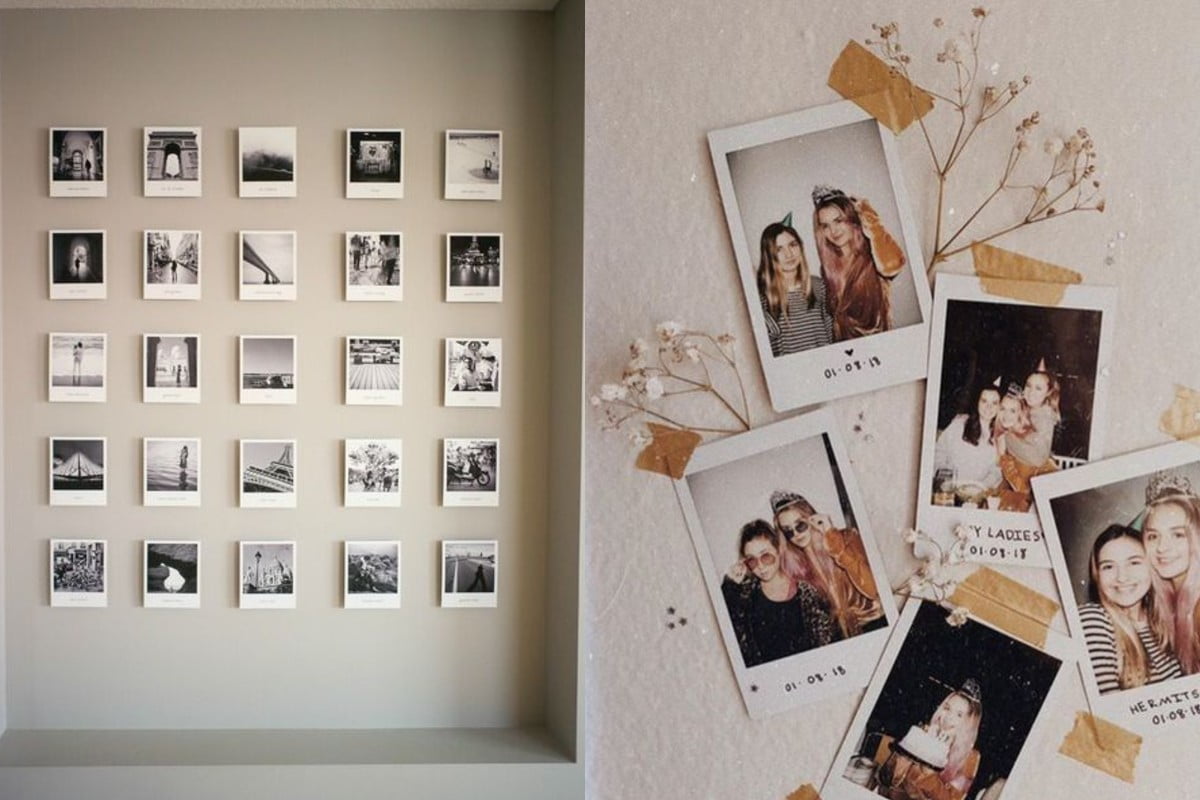 pareti decorate con polaroid ecco foto alle pareti