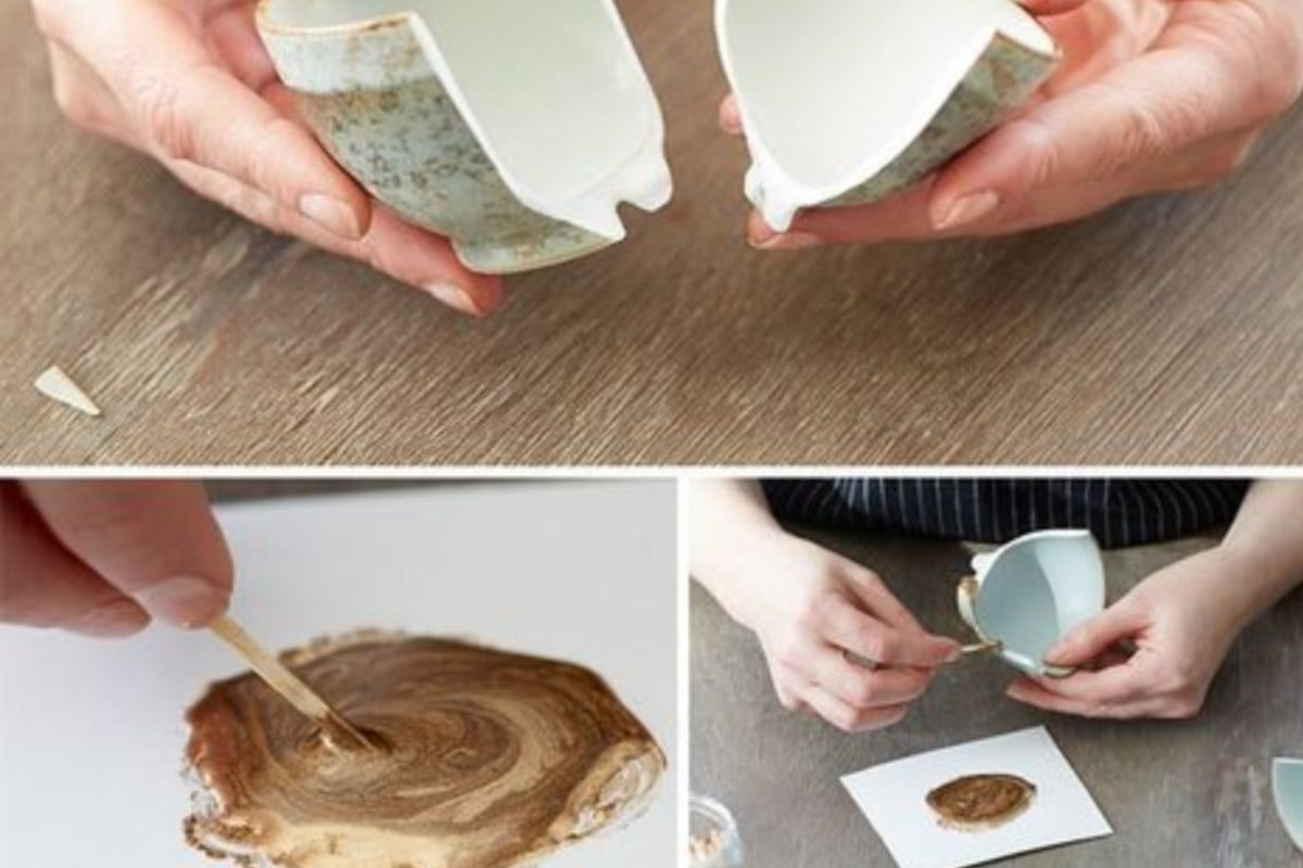 tecnica kintsugi come riparare un riparare piatti rotti