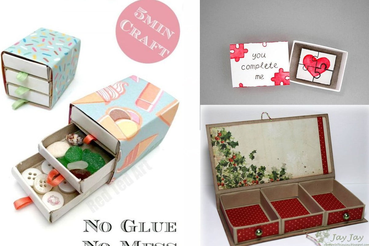 riutilizzare scatola dei fiammiferi tante riciclo scatola fiammiferi