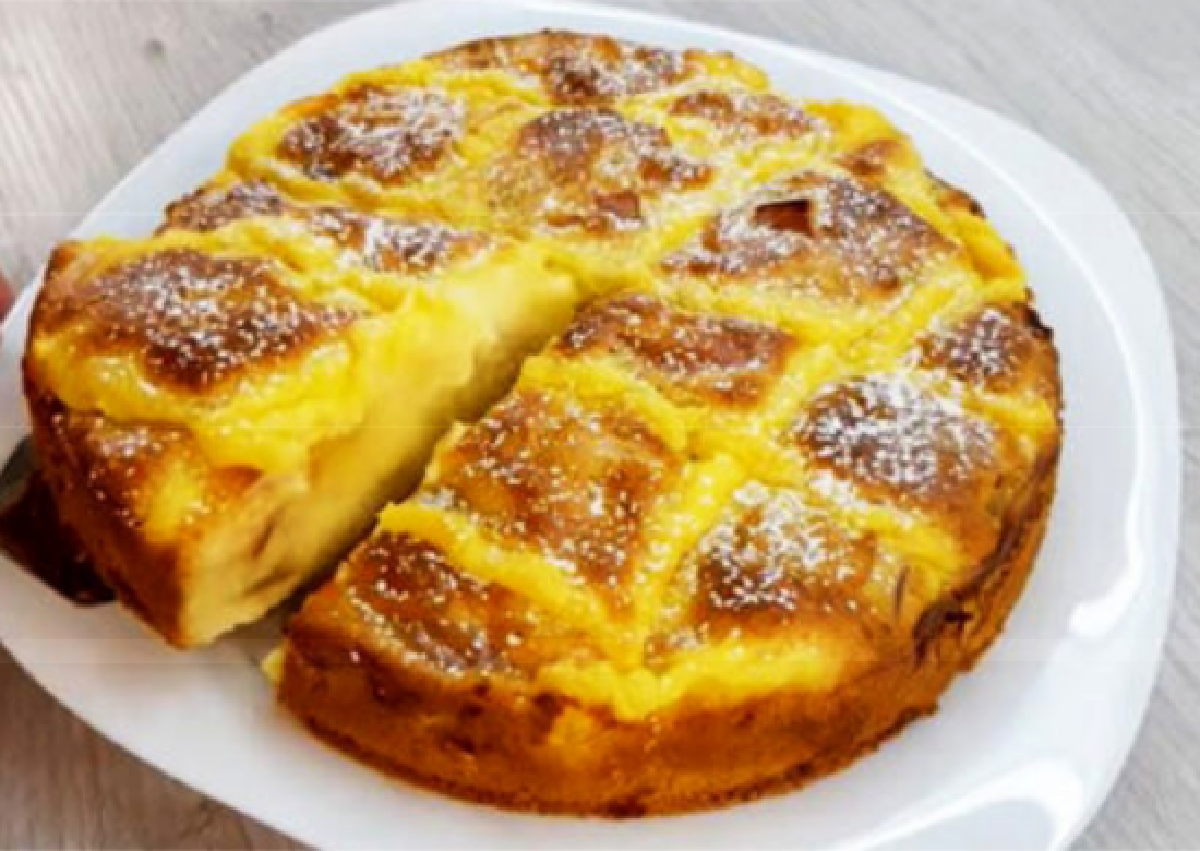 torta di mele e crema torta di mele con crema