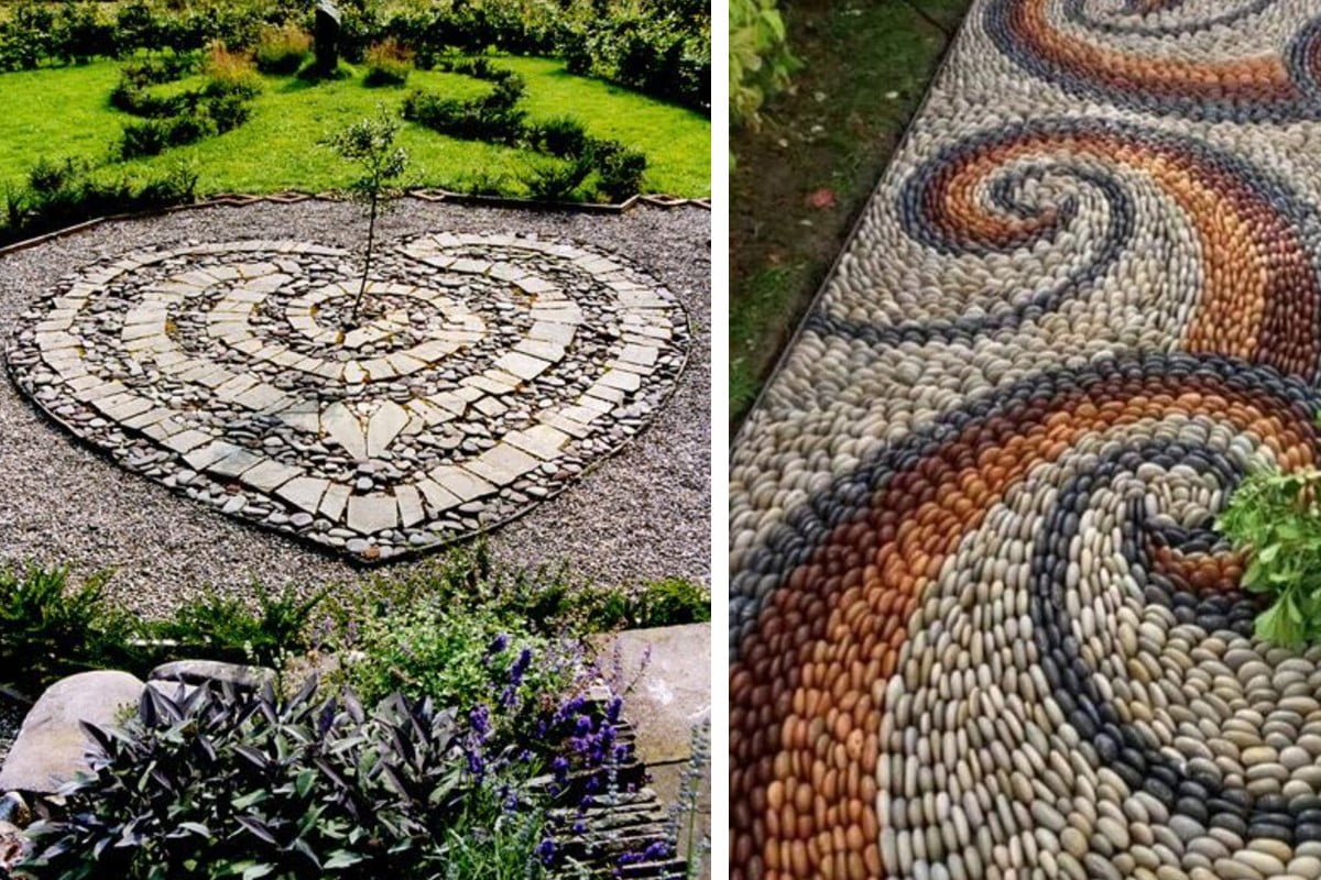 idee decorazioni con sassi e viali fai da te giardino