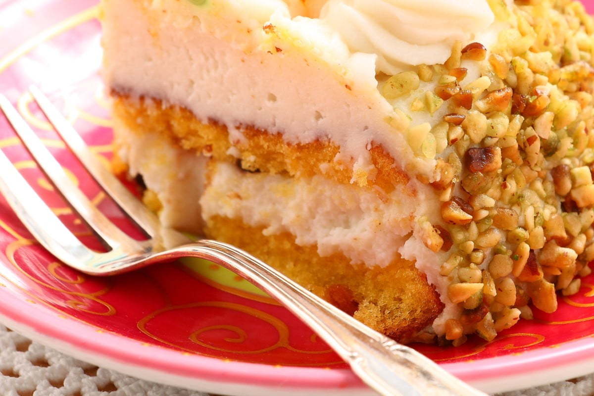 la torta di crema al torta al pistacchio