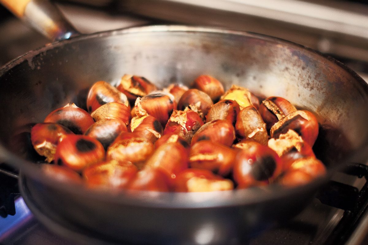 castagne al vino in pentola 1