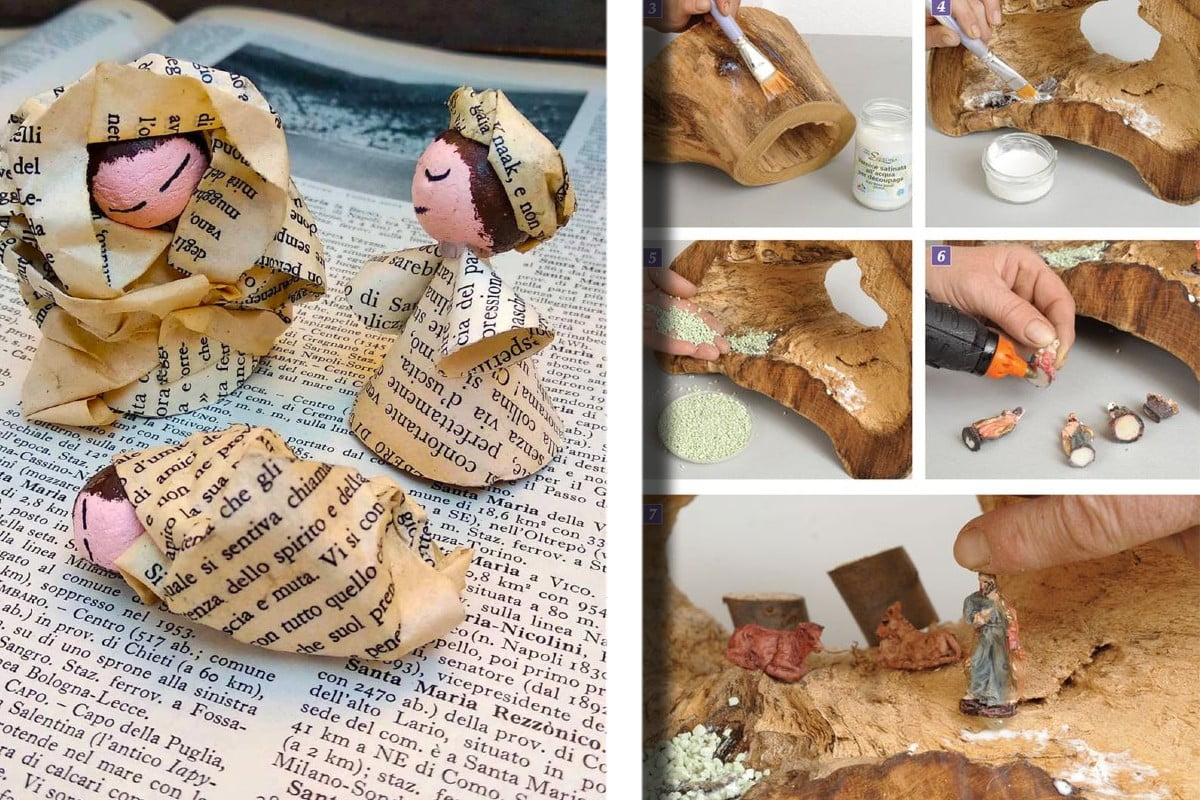 presepi con materiale riciclato presepe fai da te 1