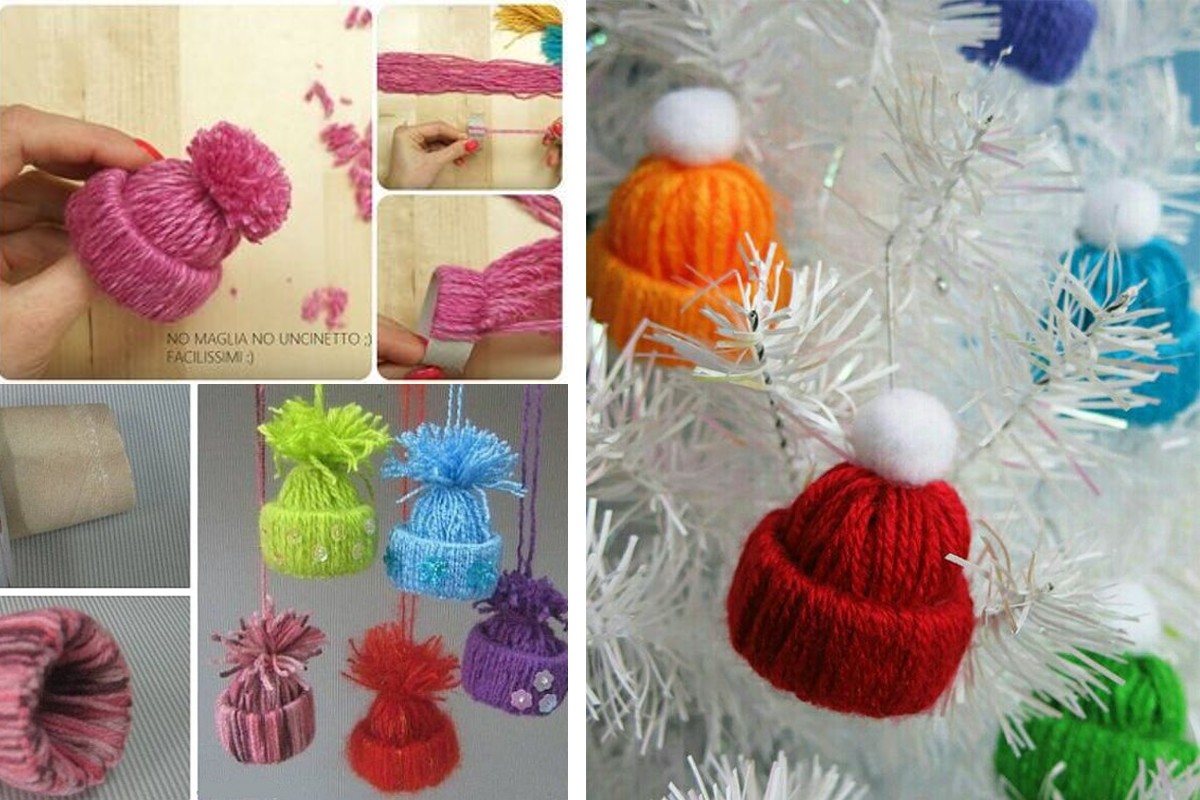 decorazioni di natale come realizzare cappellini fai da te