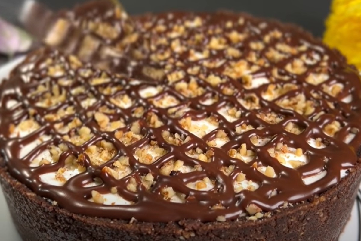 torta veloce senza cottura con cheescake cioccolato e latte