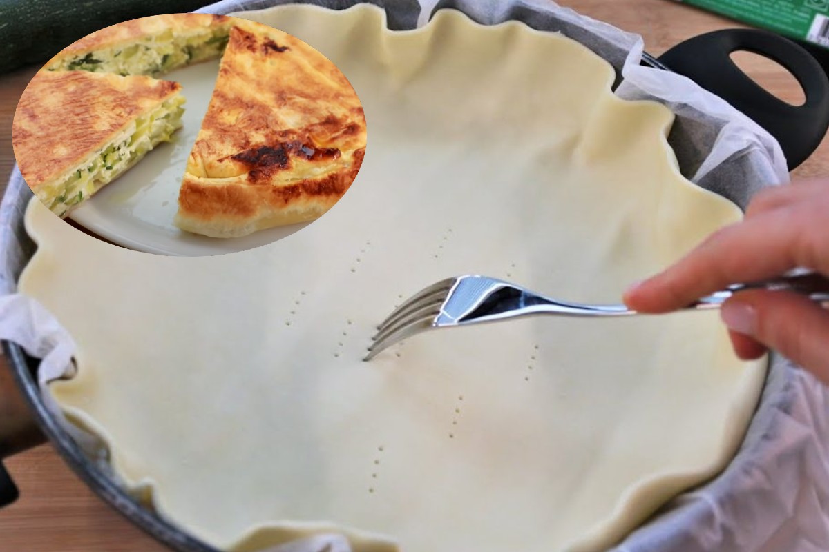 cuoci la pasta sfoglia in torta rustica in padella 11