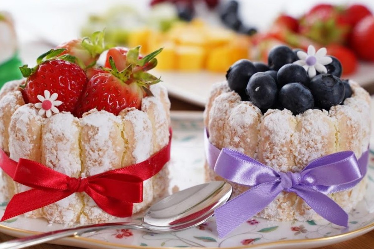 mini torta charlotte di primavera mini charlotte di primavera