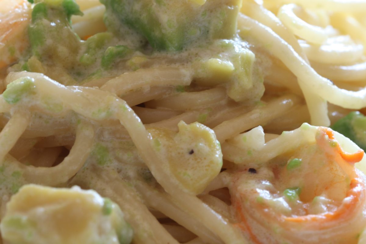 spaghetti cremosi porri e gamberi 1