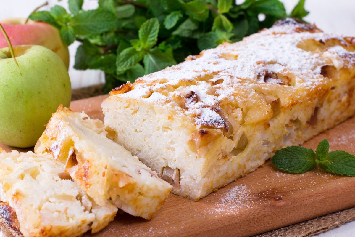 plumcake riso e mele una 1