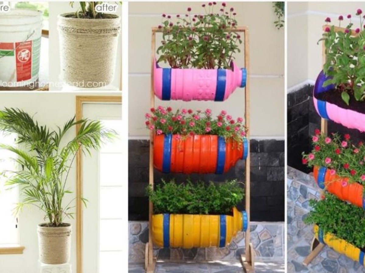 riutilizzare contenitori di plastica sia trasformare il balcone in un 9