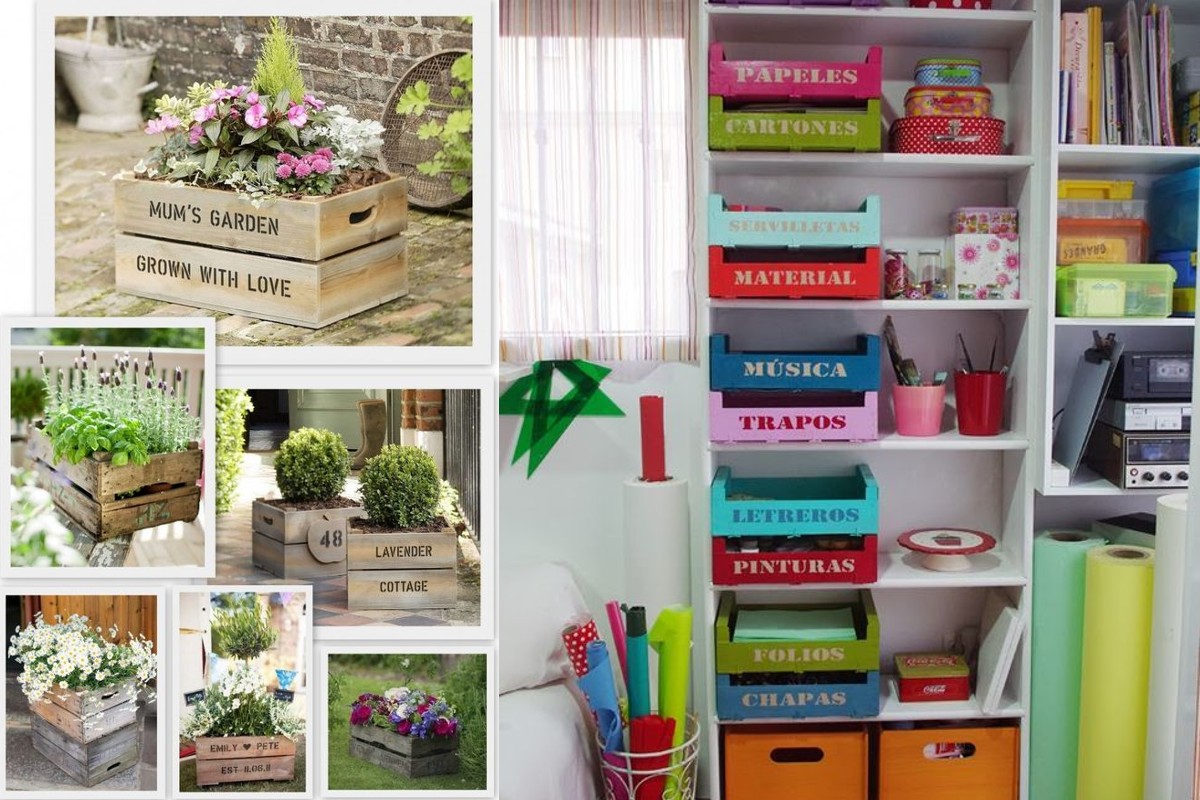 riciclare e decorare le cassette cassette della frutta decorate