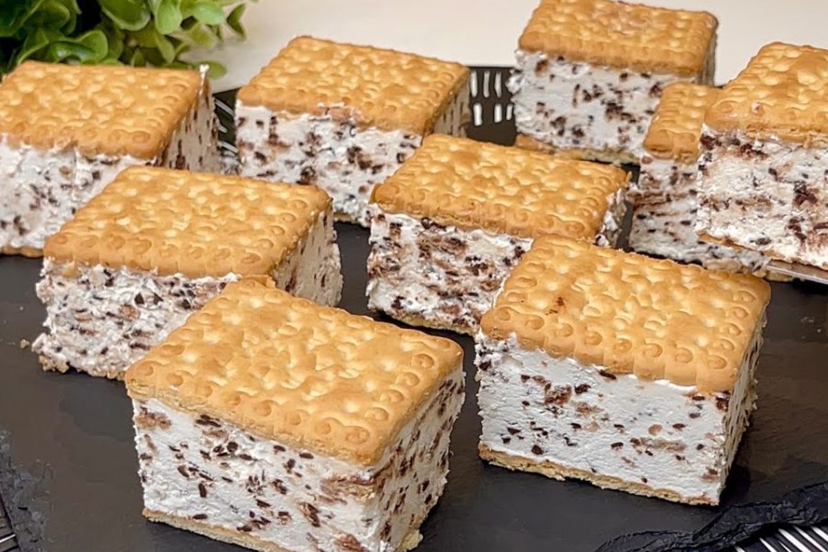 biscotti gelato alla stracciatella con biscotto gelato alla stracciatella