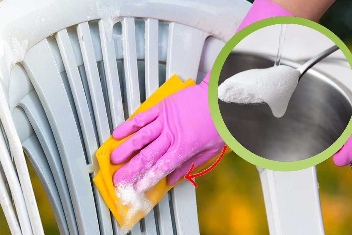 eliminare segni neri da tavoli bicarbonato sedie