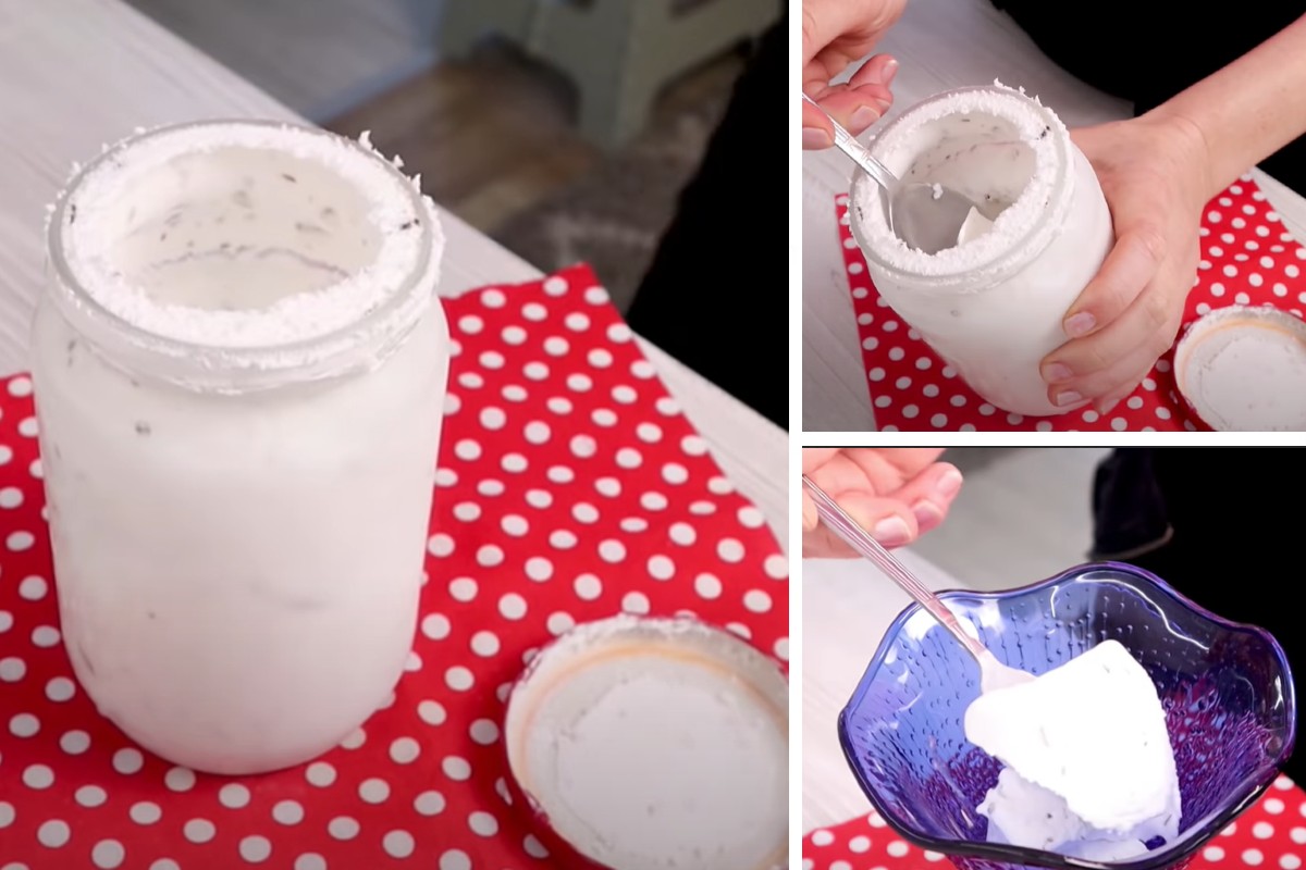 gelato in barattolo agita il gelato in barattolo