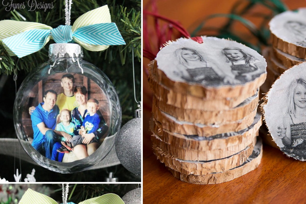 15 ornamenti fotografici fai da te per foto albero di natale