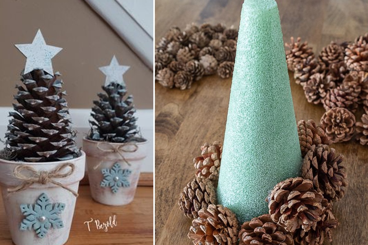 come realizzare degli alberelli natalizi alberi di natale con le pigne