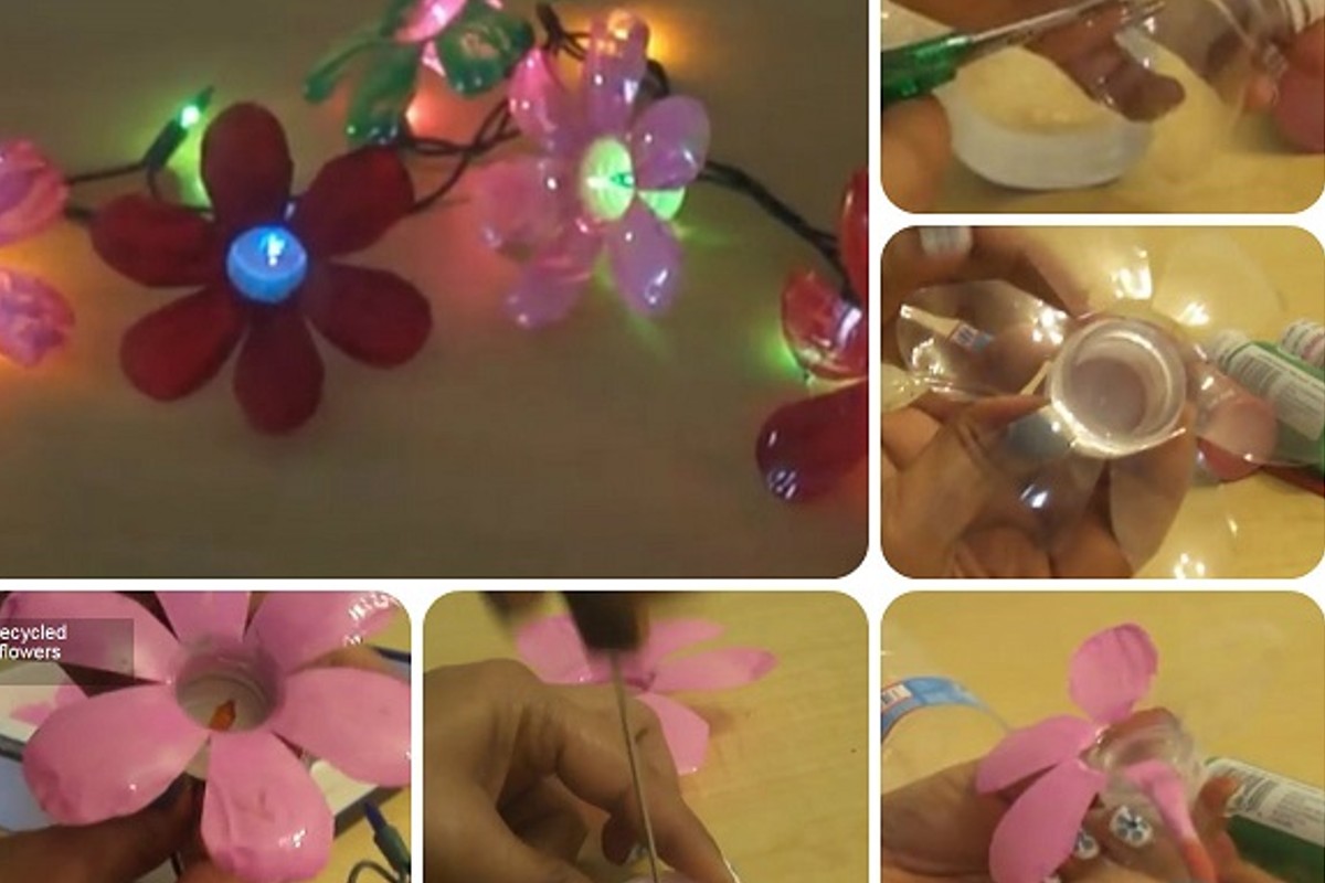 luci di natale con fiori luci di natale bottiglie di plastica