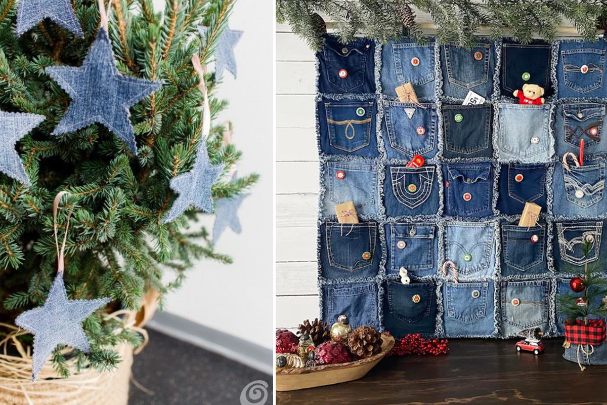 natale creativo molte idee originali decorazioni natale jeans 1