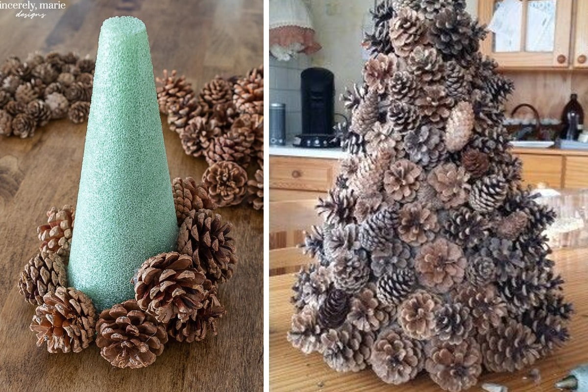 alberelli di natale fai da alberello pigne