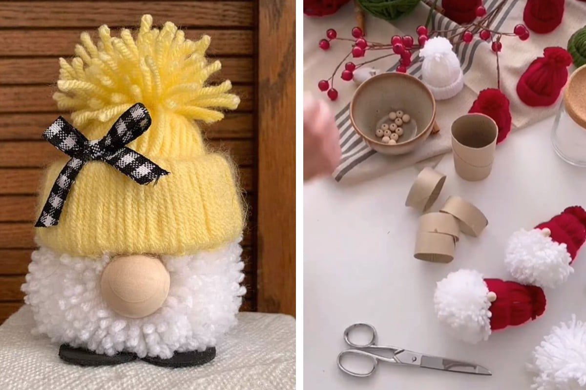 gli addobbi natalizi fatti con RICICLO LANA NATALE