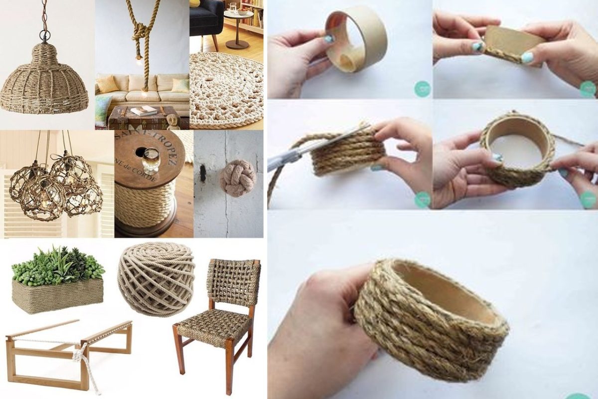 corda o sisal crea con riciclo corda e sisal