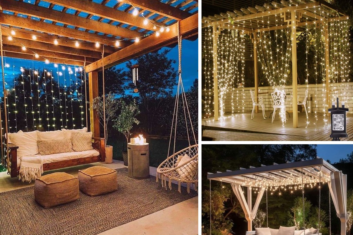 illuminare il gazebo di sera luci gazebo