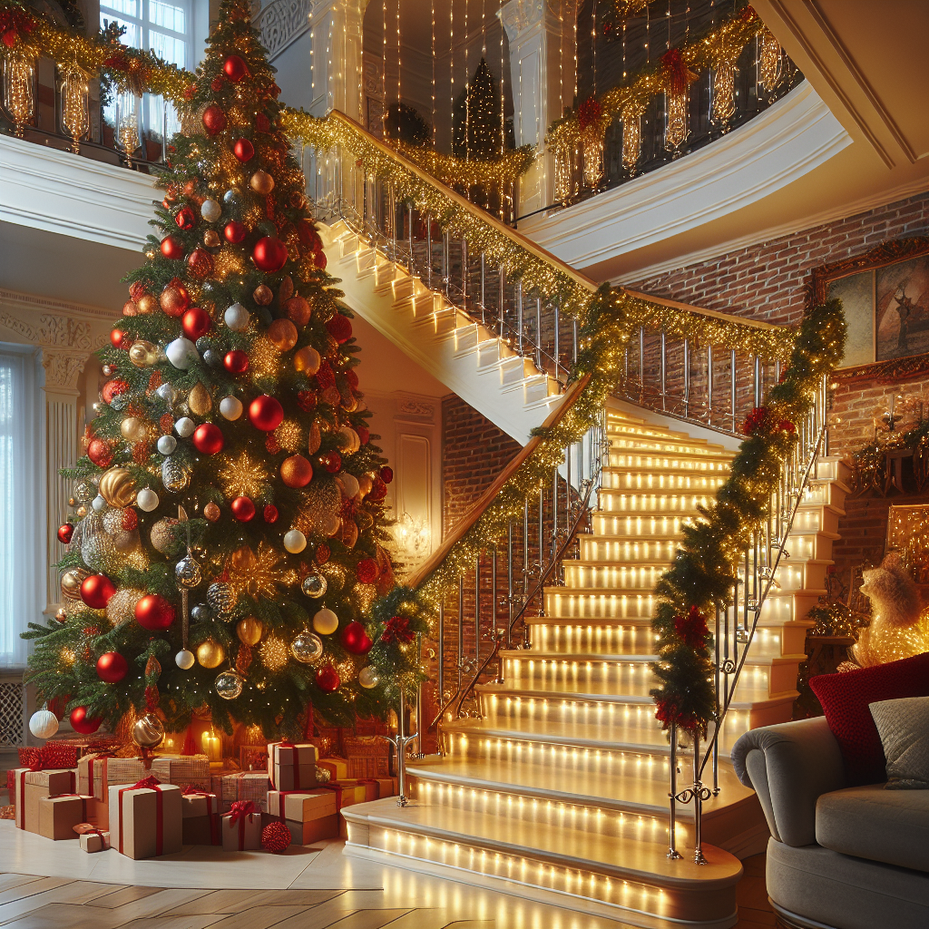 Albero di Natale su scale interne: è facile da realizzare ed è unico nel suo genere