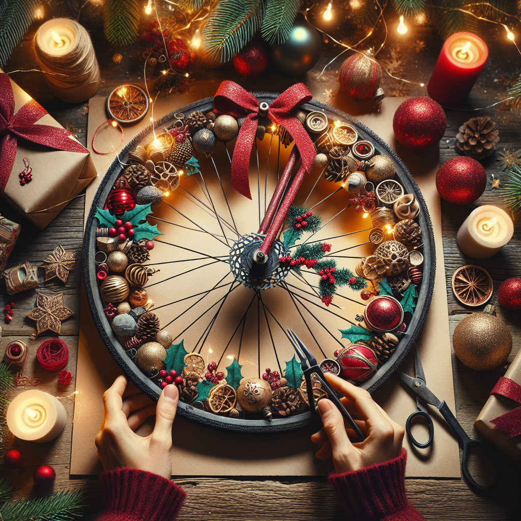 Scopri come realizzare delle bellissime decorazioni natalizie fai da te con ruote di bicicletta